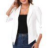 Women's Blazer 3/4 Gathered Sleeve Lapel Cardigan Dressy Light Weight Suit Jackets Fall Elasticity Short Blazers Dressy - 4 of 4