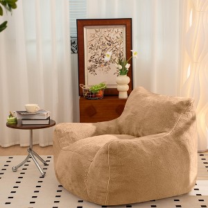Lyngins Faux Fur Bean Bag Chairs for Kids and Adults,Comfy Lazy Chairs with Back Support and High-Density Shredded Foam for Living Room - 1 of 4