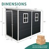 Outdoor Plastic Patio Storage Shed,Resin Garden Shed With Floor And Window,Steel Frame Garden Shed For Garden Tools,Trash Cans-Coolbibila - 4 of 4