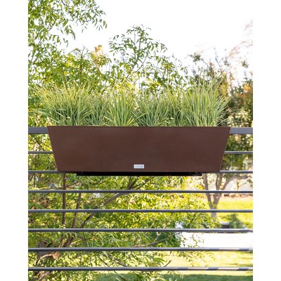 Espresso 36" Recycled Plastic Railing Planter Set of 2