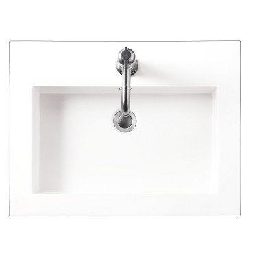 James Martin Vanities Composite Countertop 23.6" W x 18.1" D  Sink, White Glossy