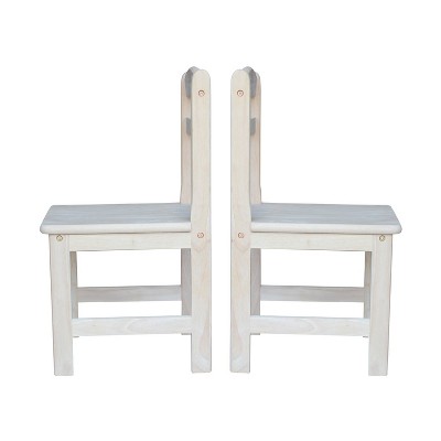 White Wood Juvenile Chair Set with Ladder Bracing