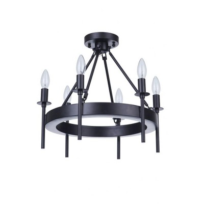 Craftmade Lighting 6 - Light Semi-Flush Mount in  Flat Black