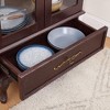 ChicFurnit Decorative Storage Cabinet Glass Curio Cabinet with Adjustable Shelves and Drawer for Living Room Storage, Brown, 40.16"*15.95"*13" - 4 of 4
