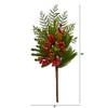 Nearly Natural 26-in Mixed Pine, Pinecone and Berry Artificial Plant (Set of 3) - 2 of 3