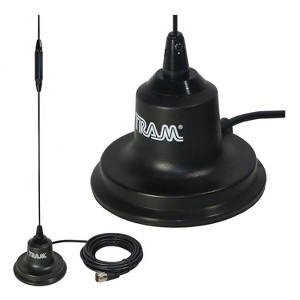 Tram® 144 to 148 MHz VHF/440 to 450 MHz UHF Amateur Dual-Band Pre-Tuned 4-In. Magnet Antenna Kit with Rubber Boot in Black - 1 of 4