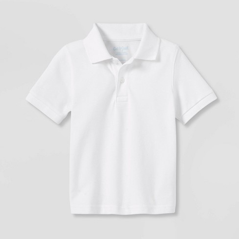 Toddler Boys' Short Sleeve Pique Uniform Polo Shirt - Cat & Jack™ White ...