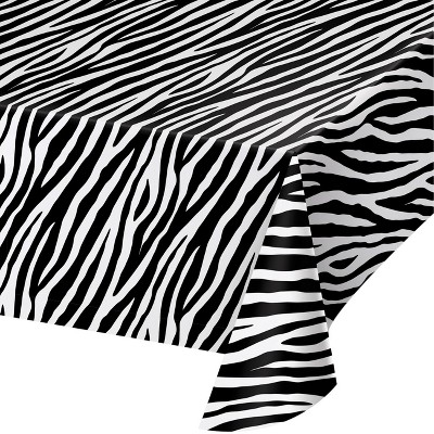 Zebra Print Plastic Tablecloth