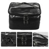 Unique Bargains Double Layer Makeup Bag Cosmetic Travel Bag Case Organizer Bag Clear Bags for Women 1 Pcs - 3 of 4