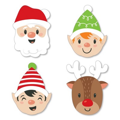 Big Dot of Happiness Very Merry Christmas - DIY Shaped Holiday Santa Claus Party Cut-Outs - 24 Count