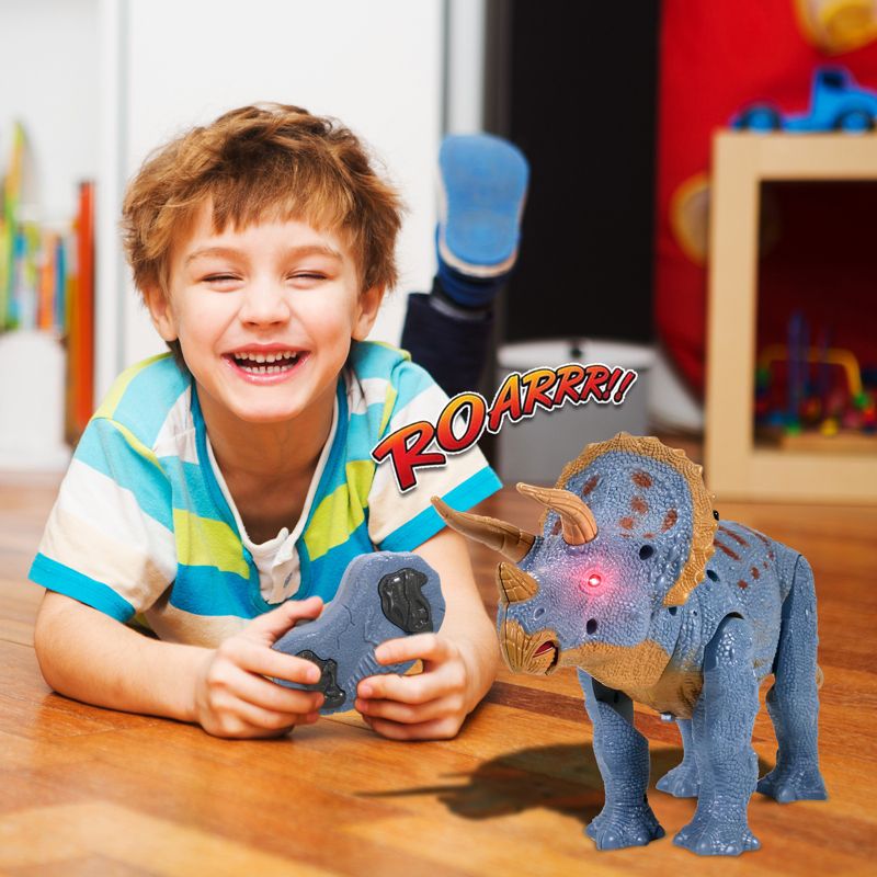 Contixo DR2 RC Dinosaur Toy -Walking Triceratops Dinosaur with Light-Up Eyes & Roaring Effect for Kids, 4 of 18