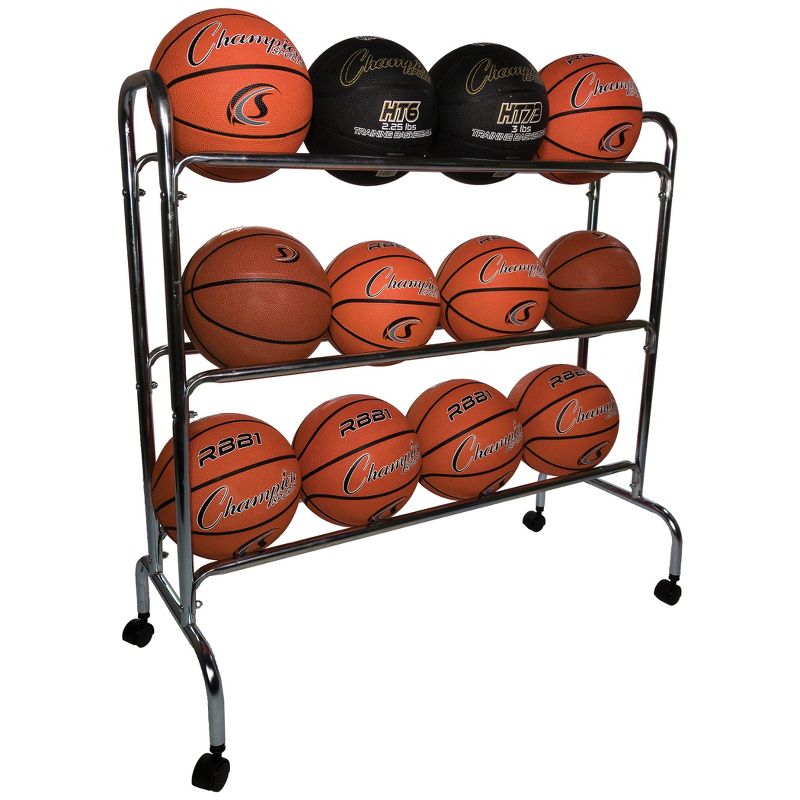 Champion Sports Ball Cart, 3 Tier, Holds 12 Balls, 3 of 5