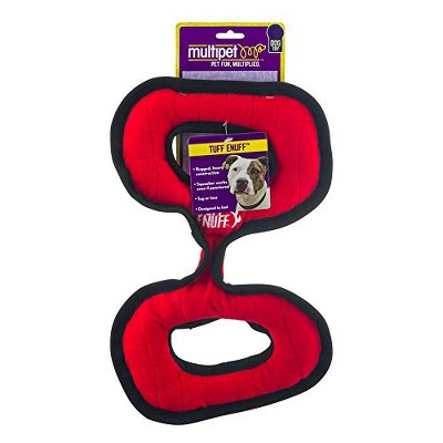 Multipet 43563 Tuff Enough Tug Durable Plush Dog Toy, 15", Colors Vary