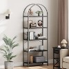 5 Tier Arched Bookshelf,Tall Standing Bookshelves with Metal Frame,Modern Open Storage Shelf Display Rack for Bedroom, Living Room, Home Office - 2 of 4
