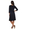 Rekucci Women's Slimming 3/4 Sleeve Fit and Flare Crossover Tummy Control Dress - 2 of 4