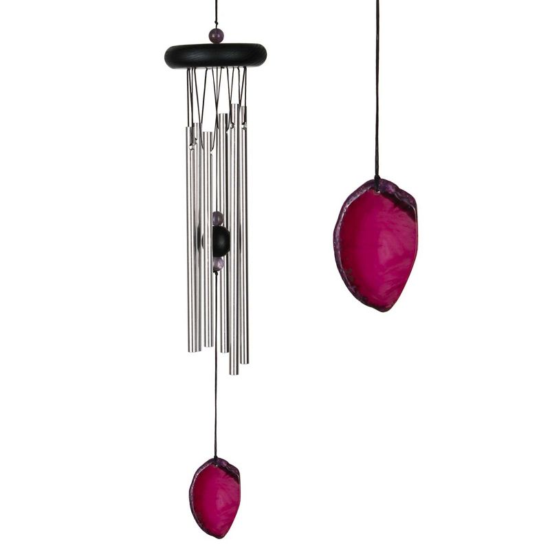Woodstock Wind Chimes Signature Collection, Woodstock Agate Chime, Wind Chimes For Outdoor Patio and Garden, 18", 3 of 7