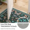 2x6FT Modern Washable Area Rug, Insect Floral Print Floor Cover with Non Slip Backing, Low Pile Stain Resistant Indoor Carpet for Bedroom - 3 of 4