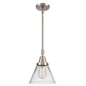 Cone - 1 Light Stem Hung Mini Pendant In Industrial Style-11.13 Inches Tall and 8 Inches Wide - 1 of 1