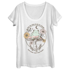 Women's Lost Gods Happy Soul Frog Scoop Neck - 1 of 4