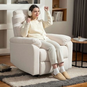 Resenkos Wide Recliner Chair, Overstuffed Swivel Rocker, Single Sofa with Footrest, Quick Assembly, Pocket Spring, Composite Wood, Cream - 1 of 4