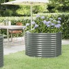 vidaXL Garden Raised Bed - Powder-Coated Steel, Round Planter – Rust Resistant and Weatherproof - Perfect for Outdoor Planting, Gray - 2 of 4