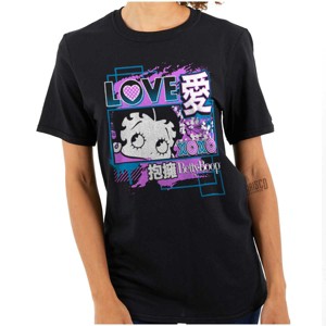 Kanji Style Betty Boop Love XOXO Womens Graphic T Shirt Tees Brisco Brands - 1 of 3