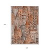 Orange Copper And Salmon Village Houses Washable Indoor Outdoor Area Rug - 3 of 4