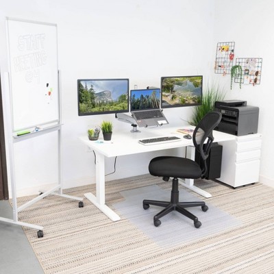 ElevatePro White Electric Adjustable Sit/Stand Desk with Touchscreen Control