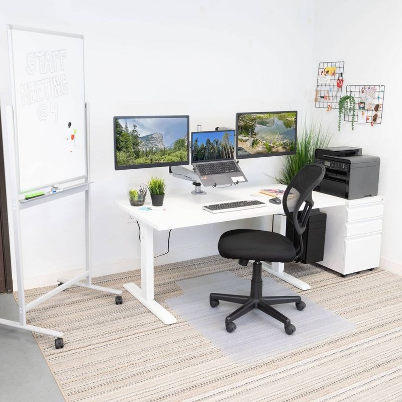 Mount-It! Dual Motor Electric White Sit-Stand Desk with White Extra-Wide Tabletop, 3 of 10
