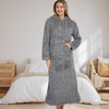 ADR Women's Warm Fleece Nightgown, Oversized Hoodie, Long Hooded Sweatshirt Robe - 2 of 3
