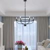 Modern Farmhouse 6-Light Chandelier, Wagon Wheel Iron Pendant Light for Dining Room or Entryway - 4 of 4