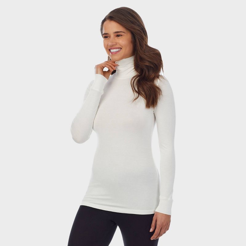 Warm Essentials by Cuddl Duds Women's Smooth Stretch Thermal Turtleneck Top, 2 of 9