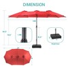 Sonkuki 15×9FT Outdoor Patio Market Double-Side Umbrella with Extra Large Base, Canopy and Sand Bags - 3 of 4