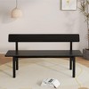 Black Bench, Wooden Dining Bench，For Outdoor, Dining Room, Bedroom With Backrest - 2 of 4