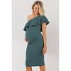 Hello Miz Women's Ruffled One Shoulder Maternity Dress - 2 of 4