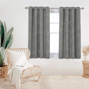 Deconovo Gold Line 52 Width Curtain Panel Pair (2 Panel) - 1 of 4