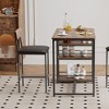 3-Piece Small Bar Table and Chairs with 3 Storage Shelves, Modern Dining Table with 2 Upholstered Bar Stools - 3 of 4