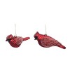 Transpac Glass 6.38 in. Red Holiday Glitter Cardinal Ornament Set of 2 - 2 of 3
