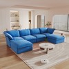 162.98" Cloud Modular Sectional Sofa, U Shaped Couch, Minimalist Wide Deep Seat Couches with Chaise Ottoman,Cushion Covers Removable - 2 of 4