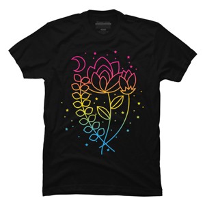 Design By CoolAnimalCo Humans Floral Pride Flag Boho Lotus By CoolAnimalCo T-Shirt - 1 of 2