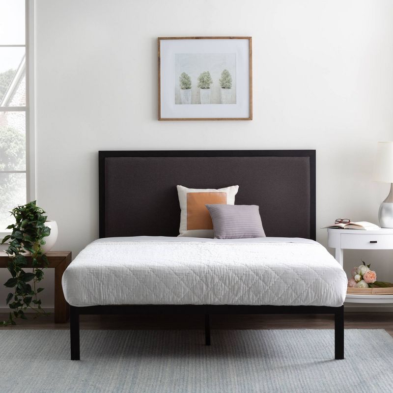 Mara Metal Platform Bed Frame with Upholstered Headboard - Brookside Home, 3 of 8