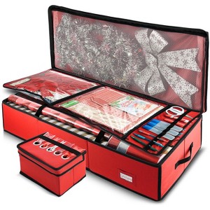 Hearth & Harbor Christmas Wrapping Paper & Holiday Accessories Storage Container - 1 of 4