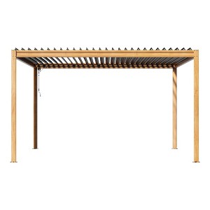 Mondawe 10X13FT Outdoor Louvered Aluminum Pergola with Adjustable Roof and Efficient Drainage System for Patio, Deck, Garden - 1 of 4
