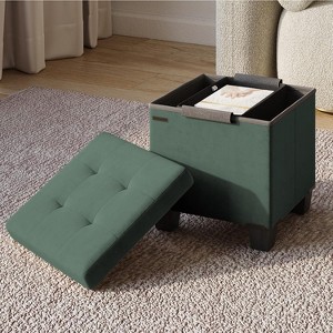 StorageBud Storage Ottoman for Bedroom End of Bed, Velvet Storage Bench, Large Storage Ottoman Bench, Entryway Bench with Storage - 1 of 4