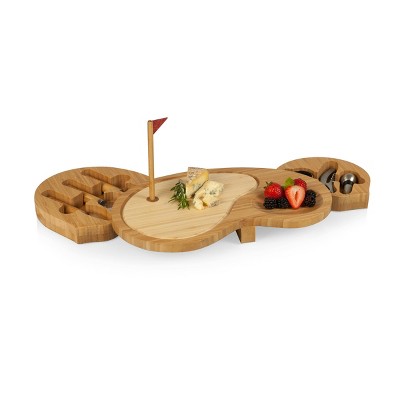 Bamboo Golf-Themed Cheese Board and Tool Set, 8 Piece