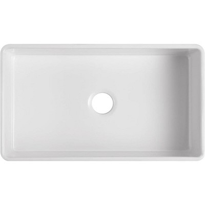 Premium White Fireclay Farmhouse Drop-In Kitchen Sink