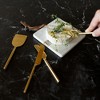 Soren 4-Piece Sleek Forged Brass Charcuterie Cheese, Pie Desert Serving Spatula & Knives Gift Box Set - 2 of 4