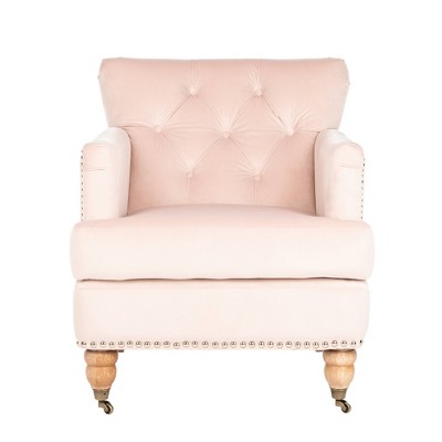 Colin Tufted Club Chair Blush Pink/White Wash - Safavieh