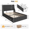 Bed Frame with 4 Storage Drawers & Wingback Headboard, USB/Type-C Charging Station, Diamond Tufted Design - 2 of 4
