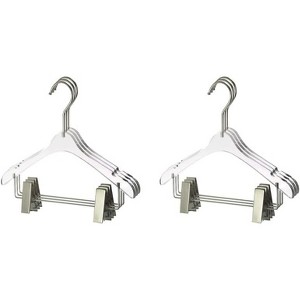 YBM Home Quality Acrylic Clear Baby Size Hangers with Clips, Pack of 6 - 1 of 3